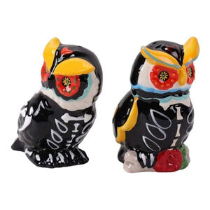 Stoneware Sugar Skull Owl Salt and Pepper Set by Cracker Barrel…